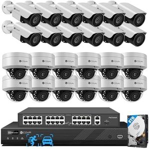4COVR 4K PoE 32 Channel Security Camera System, 12 Dome IK10 Vandal-Proof 12 Bullet 8MP Commercial IP Camera IP67 Night Vision, AI Human/Vehicle Detection, Business UHD NVR 8TB HDD, LYH54A8M3224