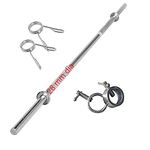 Gyming World™ 28 mm Regular (7 Feet) SOLID Thickness Barbell | Standard Straight Weight Bar | with 2+2 Locks