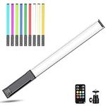 Hagibis RGB Handheld LED Video Light Wand Stick Photography Light 9 Colors,with Built-in Rechargable Battery and Remote Control,1000 Lumens Adjustable 3200K-5600K,Hot Shoe Adapter Included. (9 Colors)