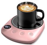 Mug Warmer, MQUPIN Coffee Mug Warmer for Desk 4 Temperature Settings (55℃/65℃/75℃/85℃), 1-12 Hour Timer Cup Warmer with 8 Hour Auto Shut Off, Smart Mug Warmer for Desk Coffee Milk Tea Cocoa(pink)