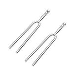 2 Pcs Stainless Steel Chakra Tuning Forks Tone Tool For Musical Instruments Violin Guitar Tuner Device Vibration Tuning Fork