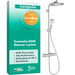 Hansgrohe Crometta S 240 1 Jet All In One Shower Column With Thermostatic Control, Chrome 27267000