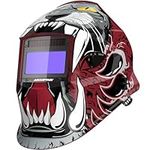 ARCCAPTAIN Welding Helmet Auto Darkening, 1/1/1/1 Top Optical Clarity Welding Mask, 4 Arc Sensor, True Color Ultra Light Welder Helmet with Adjustable Shade 4/9-13, Lion Design