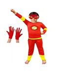 Baby & Sons Superhero Costume Dress For Kids Boys | Christmas Dress for Kids Boys | Halloween Costume for Kids | Halloween Costume for Boys (8-10 Years, Flash Boy + Gloves)