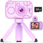 HOFIT Camera for Kids with Flip-up Lens, Toys for Girls, Digital Camera, Girls Gifts, 1080P HD Digital Camera, 32GB SD Card, Christmas Birthday Gift Ideas for 3 4 5 6 7 8 9 10 11 12 Years Old Kids