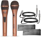 5 CORE Dynamic Microphone Handheld Cardioid Pair XLR Wired Professional Metal Couple Mic for Duet Karaoke Singing Speech Vocal DJ Recording Microfonos - ND 807+959