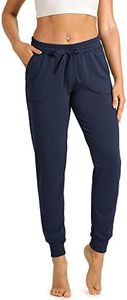 icyzone Women's Active Joggers Sweatpants - Athletic Yoga Lounge Pants with Pockets (Navy, M)