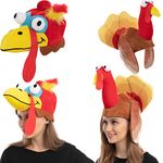 JOYIN 2 Pack Silly Thanksgiving Turkey Cap for Thanksgiving Night Event, Dress-up Party, Thanksgiving Decoration, Role Play