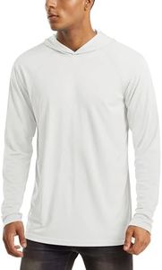 Fishing Shirts for Men Long Sleeve Hooded UPF 50+ Sun Protection Fishing Shirts Quick Dry Moisture Wicking Performance Shirts White