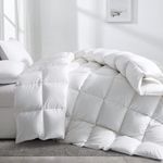 puredown Lightweight White Goose Down Comforter Duvet Insert 300 Thread Count 100% Cotton Fabric 600 Fill Power Down Conforter, Full/Queen (Full/Queen)