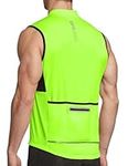 BALEAF Men's Sleeveless Cycling Jersey Road Bike Shirt Bicycle Biking Tank Tops Full Zip Pockets SPF UPF50+, Green, X-Large