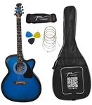 PS Signature 41inch Blue Matte Acoustic Guitar (Free 1 set Strings, 3 Picks, Bag & Belt)