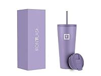 IRON °FLASK Classic Tumbler 2.0-2 Lids (Straw Flip), Vacuum Insulated Stainless Steel Water Bottle, Double Walled, Drinking cup, Thermos Travel Mug - Lavender, 32 Oz