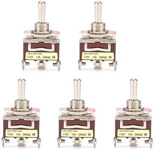 5Pcs Toggle Switches ON-Off-ON 3 Position Toggle Switch 3 Pin 12mm 15A 250VAC