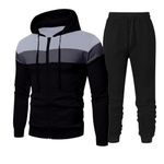 Mens Tracksuit Set Full Zip Hoodie Top Bottoms Drawstring Joggers 2 Piece Sets Full Sleeve Hooded Gym Sweatsuits Plain Yoga Pants Outfit Clearance Drawstring Waistband Casual Athletic Sets Size S-3xl