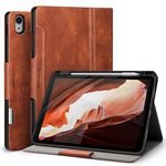 Antbox Leather Case for iPad Air 11 inch 2024, iPad Air 5th/4th Generation 10.9" Case 2022/2020 with Typing Angle Apple Pencil Holder Auto Sleep/Wake Function Stand Cover (Brown)