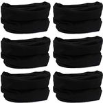 Outdoor Multifunctional Sports Headbands Magic Bandanas Seamless Scarf Headscarves(6pcs-All Black)