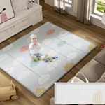 Ugozee Baby Play Mat, Foam Play Mats for Floor Play, Foldable Kids Playmat, Large Baby Activity Play Mat, Non-Slip, Waterproof, Double-Sided Playpen Mat, Baby Crawling Mat with Carry Bag