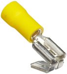 Morris Products 12016 Piggy Back Disconnect, Vinyl Insulated, Yellow, 12-10 Wire Size, 0.032X0.250 NEMA Tab (Pack of 100)