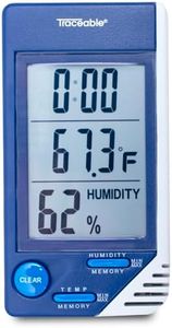 TRACEABLE - AO-90080-06 Traceable Thermometer with Clock, Humidity Monitor, and Calibration
