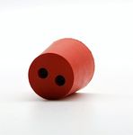 AlcoFermBrew Rubber Stoppers with 2 Holes, Red Plugs for Fermentation and Laboratory Use (27/21 mm)