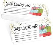 25 4x9 Christmas Gift Certificates For Business Gifts For Clients - Gift Cards For Small Business Gift Certificates Christmas, Blank Gift Certificates For Spa Salon Gift Certificates for Restaurants