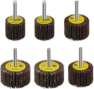 TorSor 6 Pack Sanding Flap Wheel 80 Grits Aluminum Oxide for Remove Rust Weld Burr 1/4 Shank Drill Rotary Tools Abrasive Cylindrical Flap Sander Handle Louver Grinding Head Sandpaper Impeller