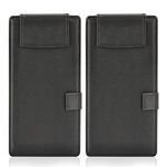 2 Pack Mini Clipboard, Small Clipboards with Pen Holder, Leather Black Clipboard for Nursing Classroom, Smooth Writing Low Magnetic Profile Clip Boards for Kids Women Teacher Office, 8.6" x 4.7"