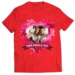 lepni.me Personalized St. Valentines Day Shirt for Him or Her Custom Gift Photo Birthday Wedding Anniversary Present Couples (XXL Red Multi Color)