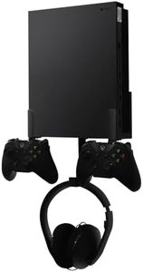 Nymus Wall Mount for Xbox One X, Metal Xbox One X Wall Mount with Detachable 2 Controller Holder & Headphone Hanger, Not Fit for One Original