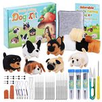 SUVSOON Needle Felting Kit, 6 Doll Making Wool Needle Felting Starter Kit with Instruction, Felting Foam Mat and DIY Needle Felting Supply for DIY Craft Animal Home Decoration Birthday Gift