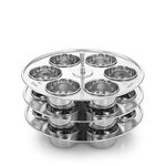 Expresso Multipurpose Stainless Steel Baking Moulds | Moulds for Baking Muffins, Cupcakes, Making Idly | Stainless Steel Baking Stand Compatible with 10-12 Liter Outer lid Pressure Cooker