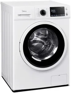 Midea MLH25N7BWW Compact Front-Load Machine, 24" Energy & Space-Saving Washer, Steam Care and Cold Wash Stackable Laundry, for Family Daily use, 2.5 Cu.ft, White