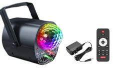 VIBE FX Party Light Disco Ball 4 in 1Dj Strobe Stage Rave Dance Light Projector Effect Sound Activated with Remote Control for Karaoke Parties Club Dance Wedding