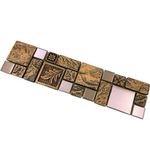 Hominter Sample Tile 3x12 Inches, Copper Stainless Steel and Resin Blend Mosaic Tile 3D Rock Finish Design, Perfect for Kitchen Backsplash, Bathrrom Shower and Accent B963