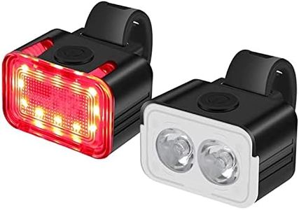 Vortex L6 Type C USB Aluminum Rechargeable Bike Light Set, 300 Lumen Front and Back LED Rear Taillight, Bicycle Lights for Night Riding Safety, Easy Installation and uninstallation, IPX6, Mode Memory