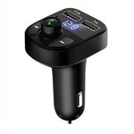 Spiaty Bluetooth 5.3 Car FM Transmitter with Hands-Free Calling, Dual USB Car Charger, LED Display, TF Card Support & Music Player for All Smartphones