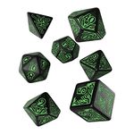 Qworkshop QWOCTR21 The Call of Cthulhu Dice, 7th Edition Black & Green, 2.29 x 10.67 x 14.99 cm