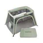 Babymoov Moov & Comfy 3-in-1 Travel Crib & Playard, Portable Baby Bed, Bassinet & Play Yard for Home, Travel, Naps, Sleepovers, Play & Rest, Portable Bassinet, Sage