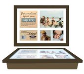 Personalised Wooden Lap Tray Breakfast, Food, Laptop Table with Bean Bag Soft Cushion Padded Compact in Gift Pack Wood Beanbag Support Tray Camping Caravan Bed Tray Photo Frame (Brown)