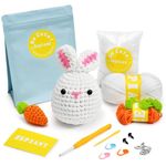 Crochet Kits for Beginners - All-in-One Stuffed Animal Knitting Sets - Step-by-Step Video Tutorials DIY, Rabbit&Carrot Crochet Kits