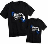 Personalised Matching T-Shirts Dad Son Daughter Child Set Fishing Buddies Gift Present