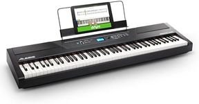 Alesis Recital Pro - 88 Key Digital Piano Keyboard with Hammer Action Weighted Keys, 2x20W Speakers, 12 Voices, Record and Lesson Mode, FX and Display