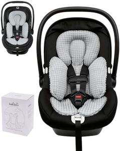 KAKIBLIN Infant Car Seat Insert, Baby Carseat Head & Body Support for Newborn, 2-in-1 Reversible Baby Car Seat Cushion, Soft Stroller Cushion Insert for Car Seats, Bouncer, Strollers, Swing (Grey)
