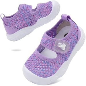 BARERUN Kids Water Shoes Barefoot Baby Wide Swim Beach Aqua Socks Slip on Infant Girls Boys Sandals Outdoor Walking Shoes Purple Size 3 Infant