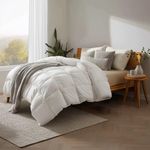 Bamboo Bay All Season Queen Comforter - 100% Organic Bamboo Comforter Queen Size - Duvet Insert Queen with Corner Tabs - Quilted Down Alternative Cooling Comforter Queen - 90 x 94 Inch - White