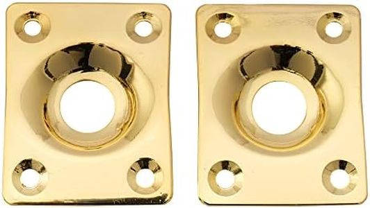 Musiclily Rectangle Guitar Jack Plate,Gold (2 Pieces)