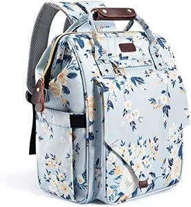 LitBear Diaper Bag Backpack, Fashion Large Capacity Multifunction Nappy Bags, Blue & Floral, X-Large, Latest Fashion in 2022