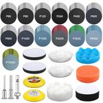 143 PCS 3 Inch Sanding Discs Car Polishing Pads Kit for Drill, 75mm Wet and Dry Sandpaper 60-10000 Grits, Headlight Restoration Kit, Drill Sanding Attachments Buffing Pads for Auto Wood Metal
