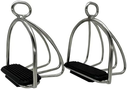 WANGZHAOKEJISM Horse Riding Stirrups，Safety Stirrup,Stainless Steel Endurance Flex Ride Caged Safety Stirrups Equestrian